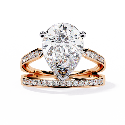 Pear Fusion Solitaire Ring