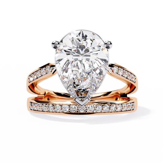 Pear Fusion Solitaire Ring