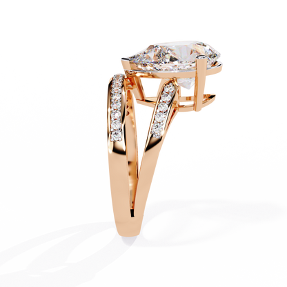 Pear Fusion Solitaire Ring
