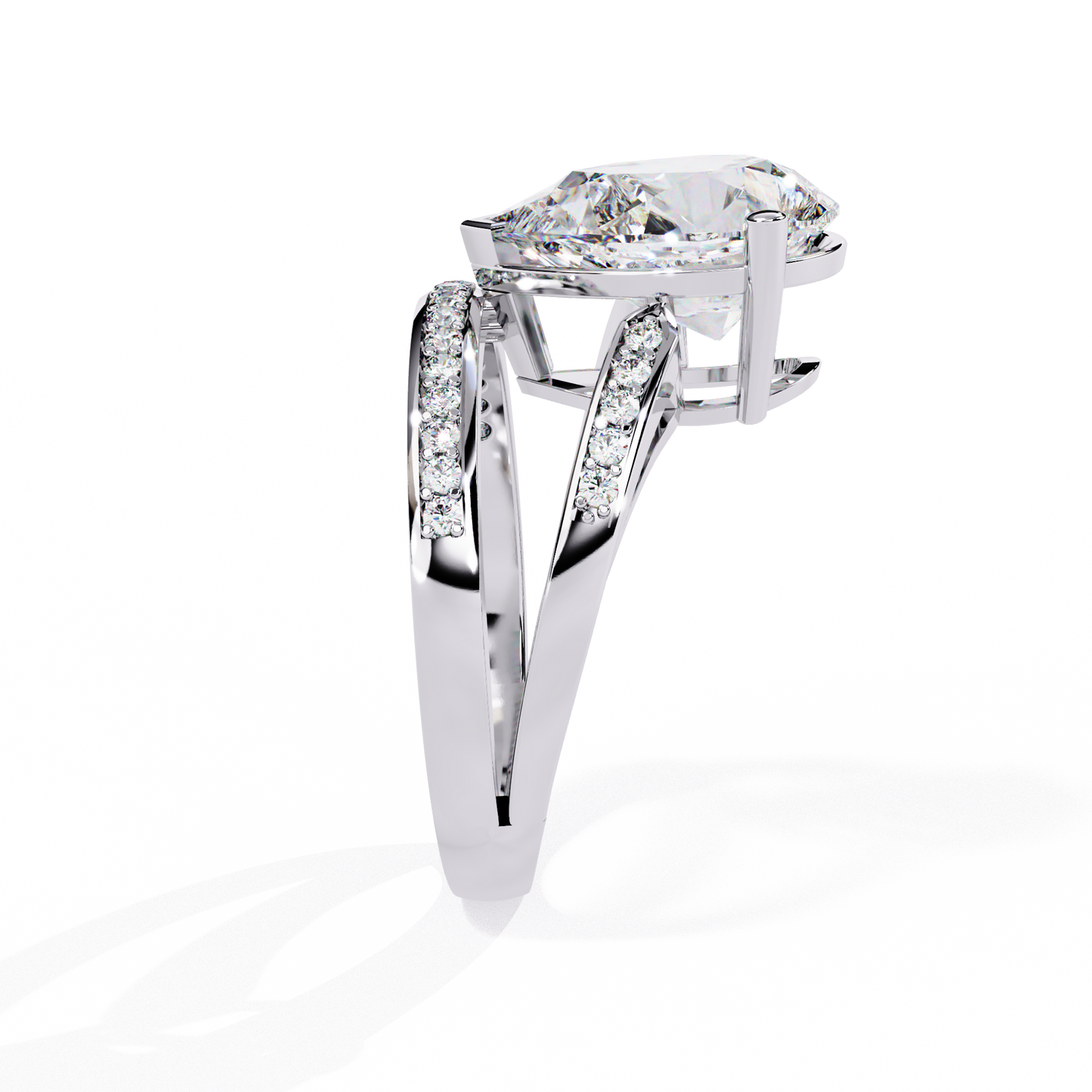 Pear Fusion Solitaire Ring