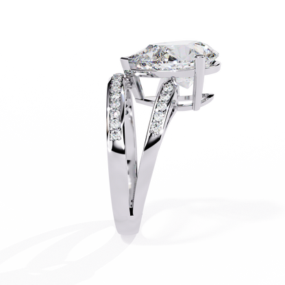 Pear Fusion Solitaire Ring