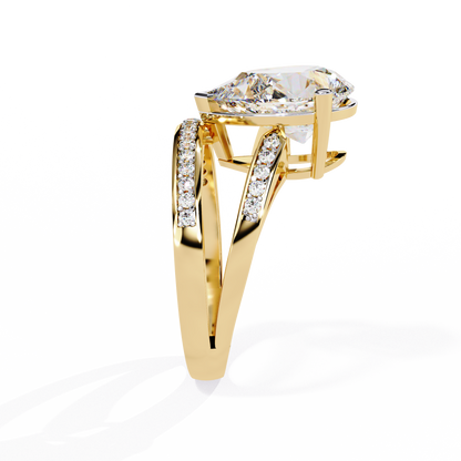 Pear Fusion Solitaire Ring