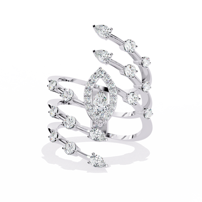 Radiant Plume Diamonds Ring