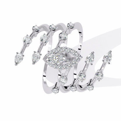 Radiant Plume Diamonds Ring