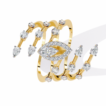 Radiant Plume Diamonds Ring