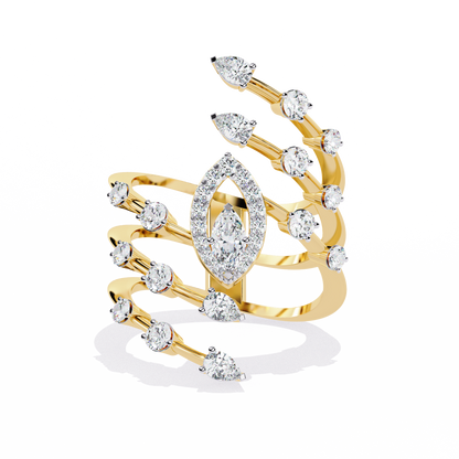Radiant Plume Diamonds Ring