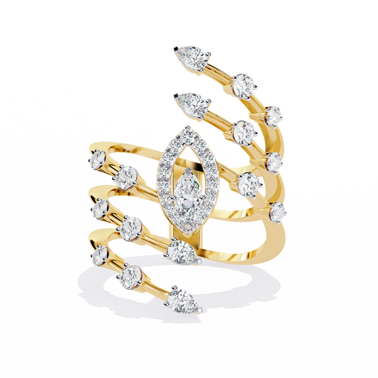 Radiant Plume Diamonds Ring