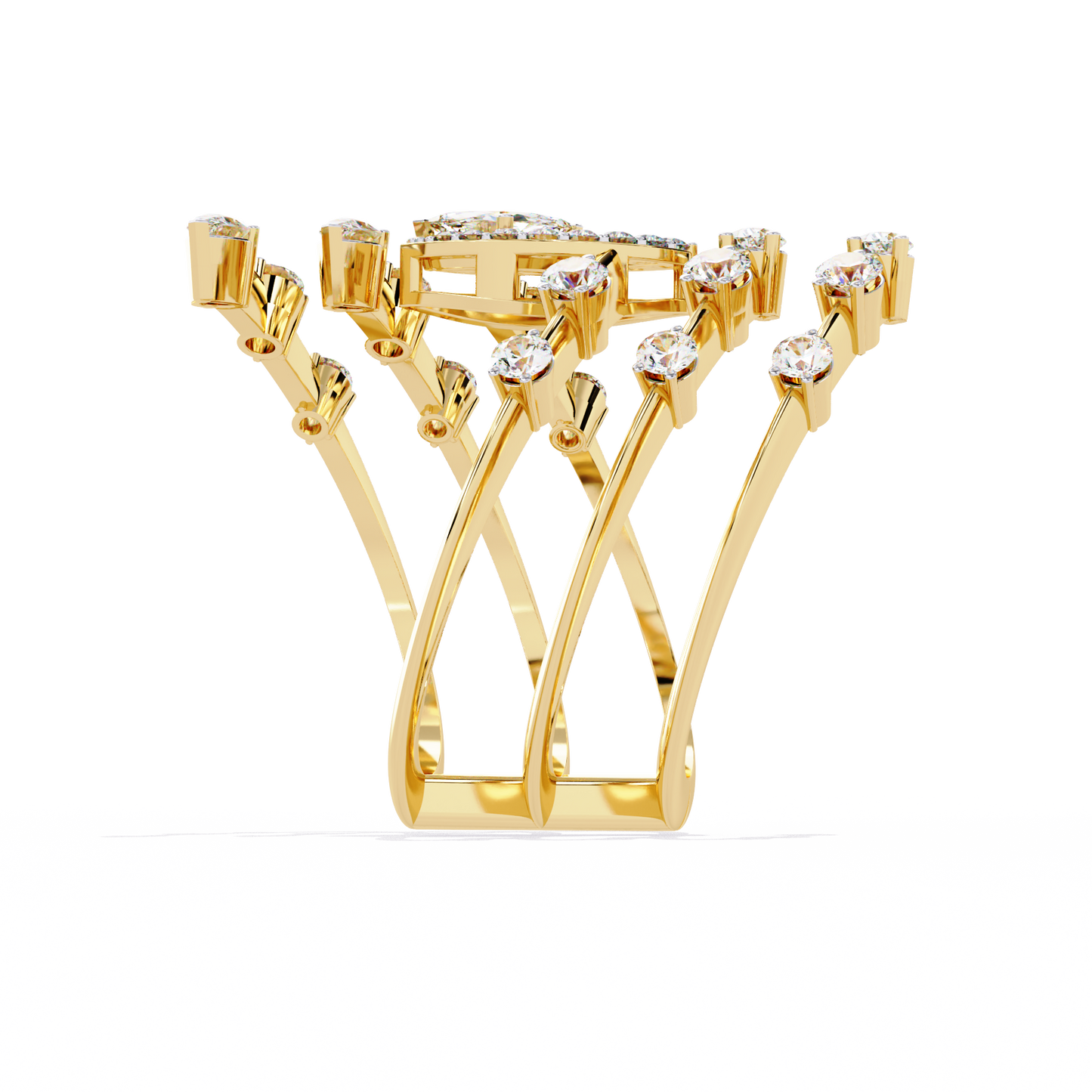 Radiant Plume Diamonds Ring
