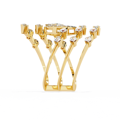 Radiant Plume Diamonds Ring