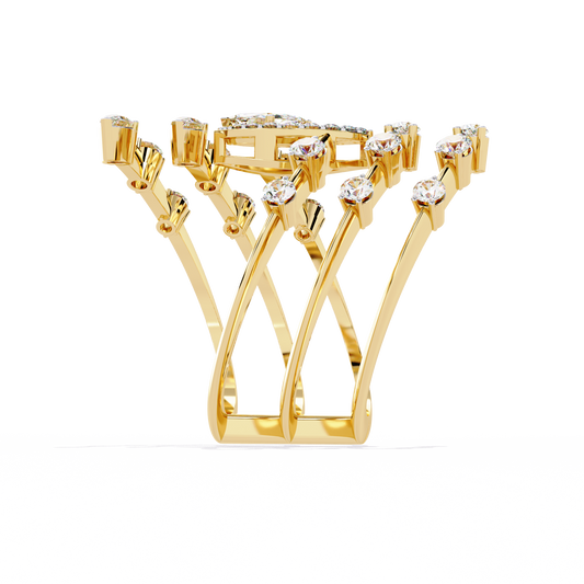 Radiant Plume Diamonds Ring