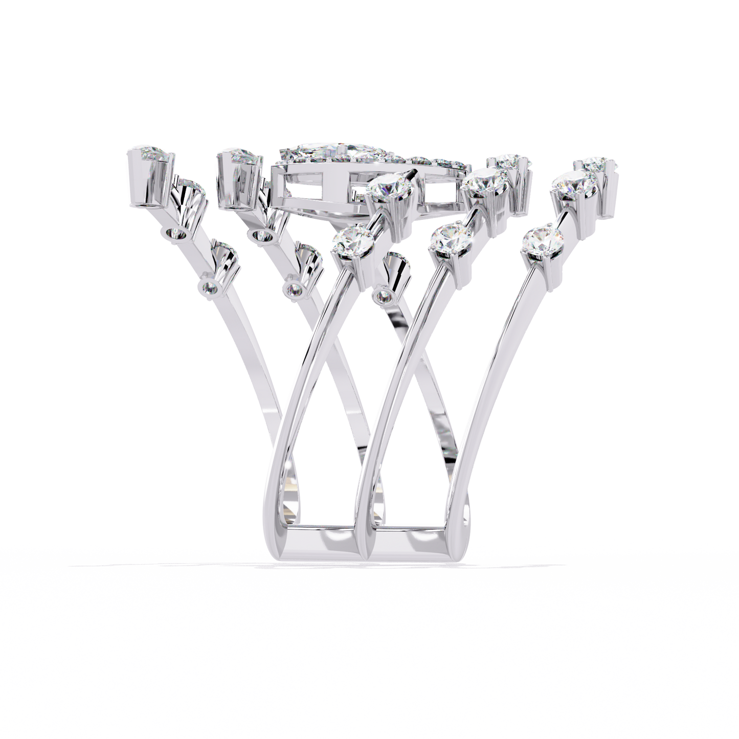 Radiant Plume Diamonds Ring
