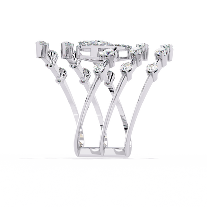 Radiant Plume Diamonds Ring