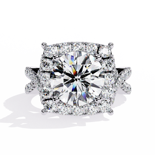 Celestial Halo Solitaire Ring