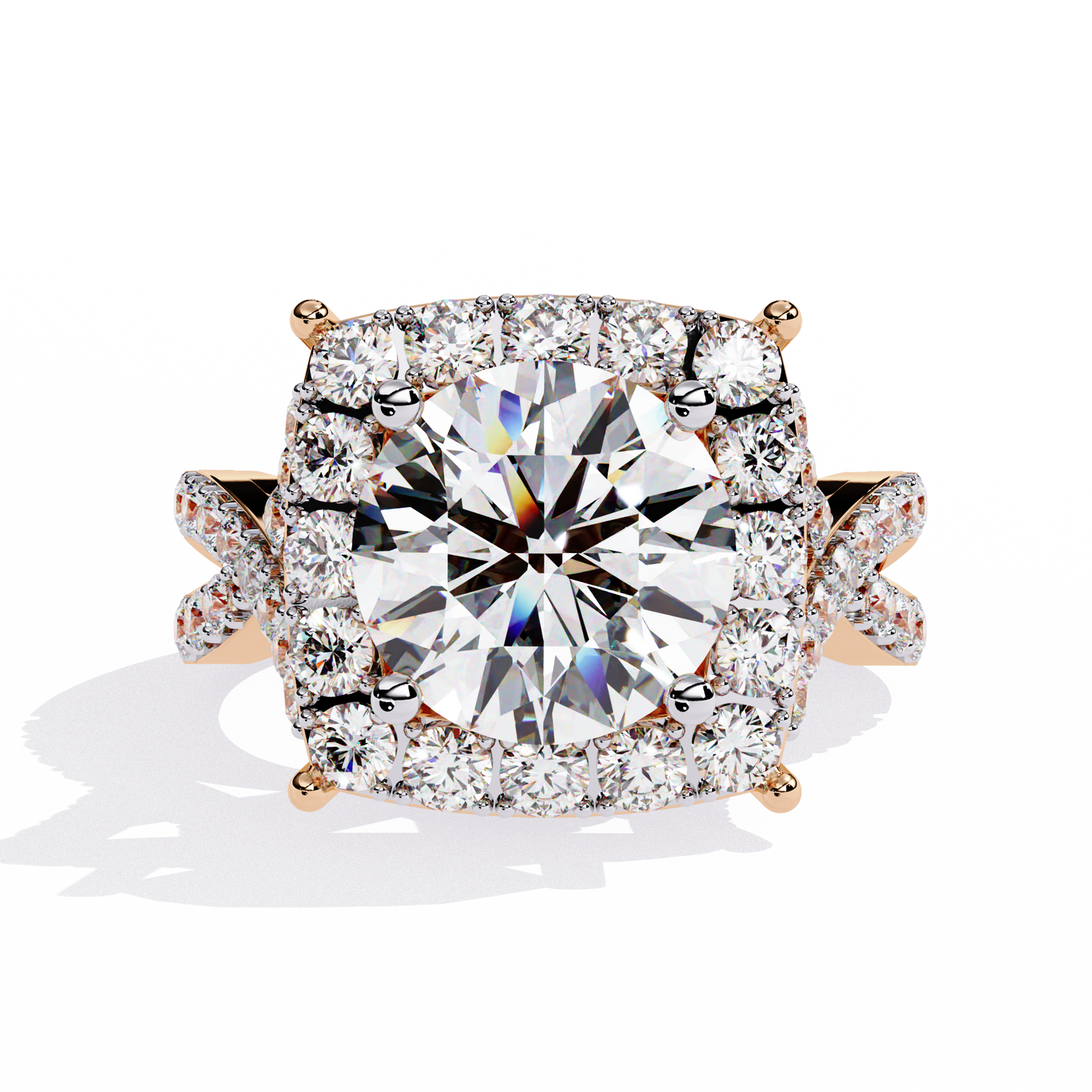 Celestial Halo Solitaire Ring