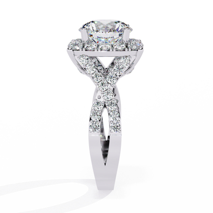 Celestial Halo Solitaire Ring