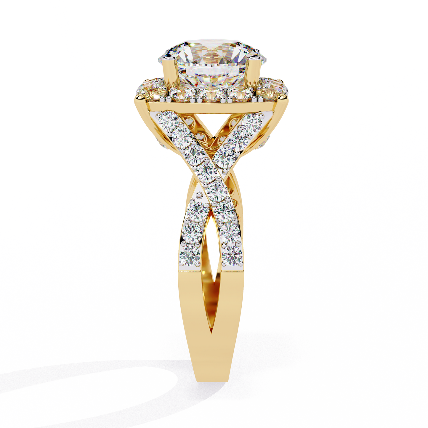 Celestial Halo Solitaire Ring