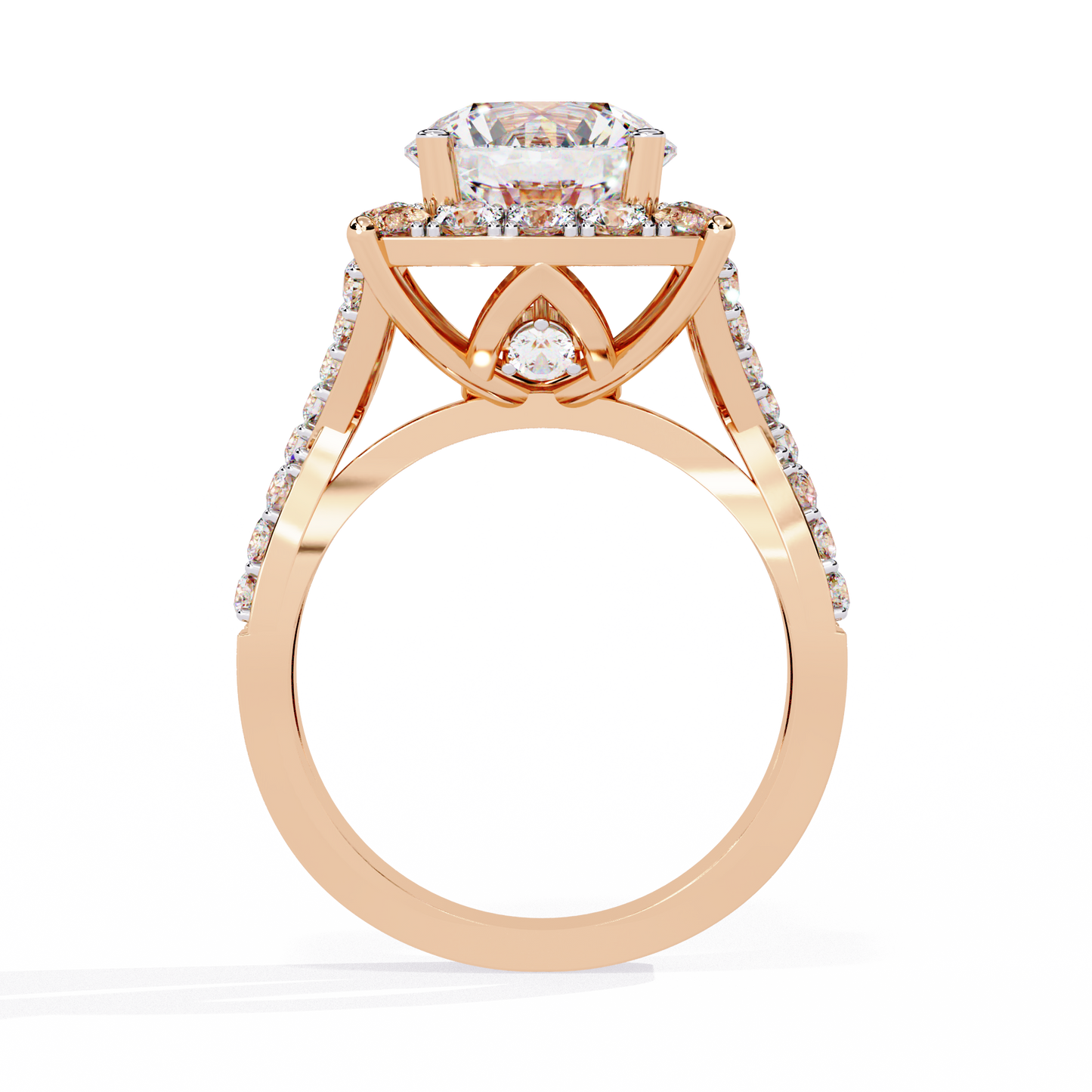 Celestial Halo Solitaire Ring