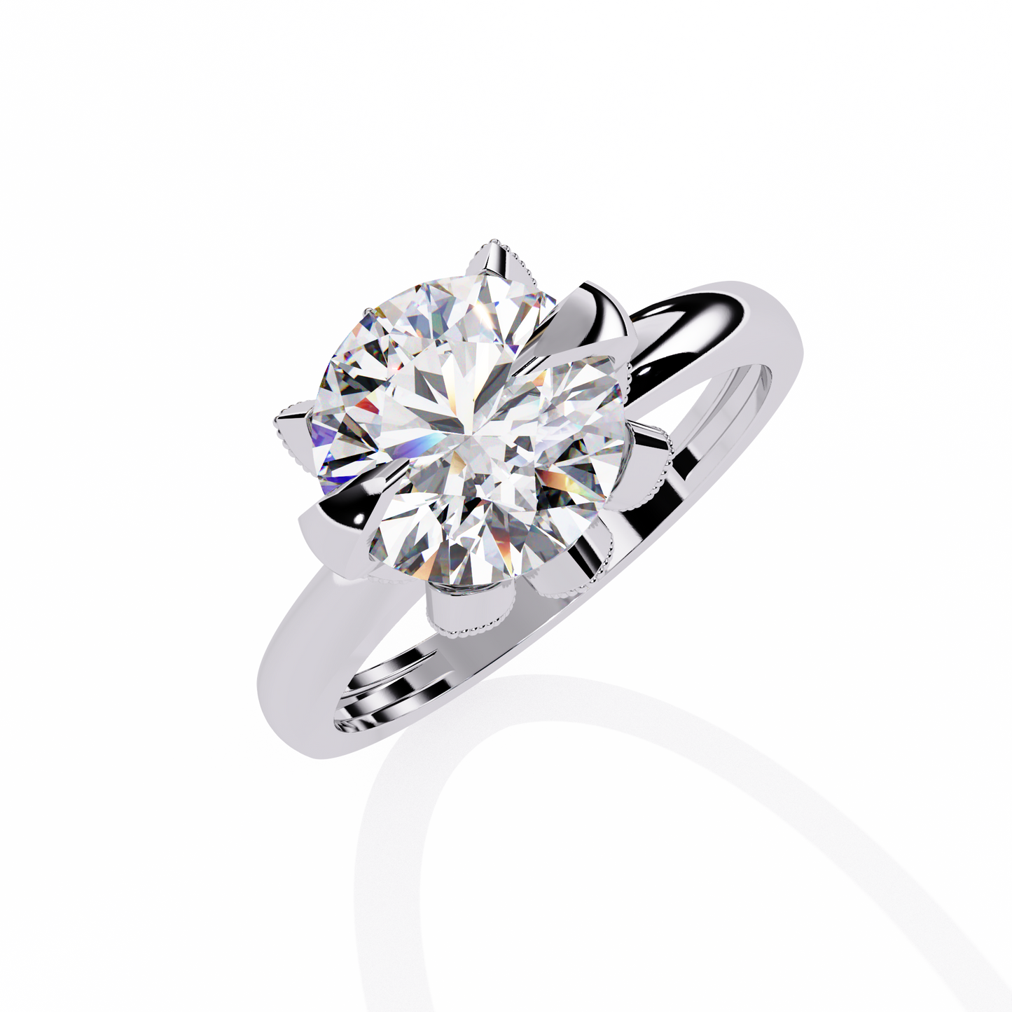 Eternal Halo Solitaire Rings