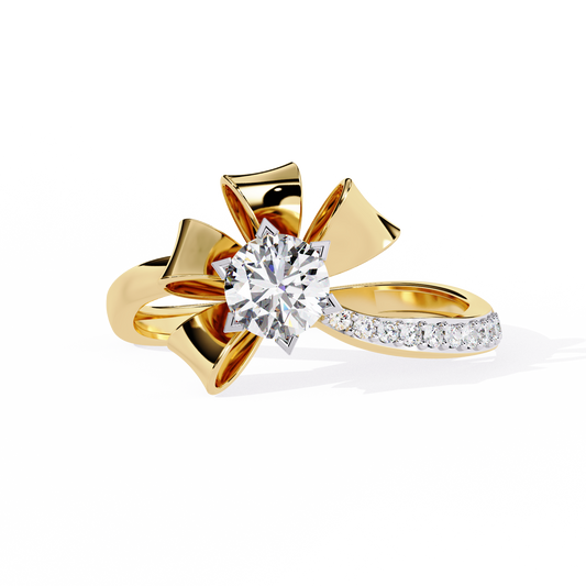 Silken Petals Solitaire Ring