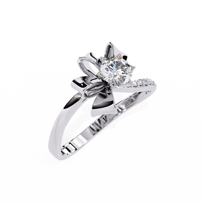 Silken Petals Solitaire Ring