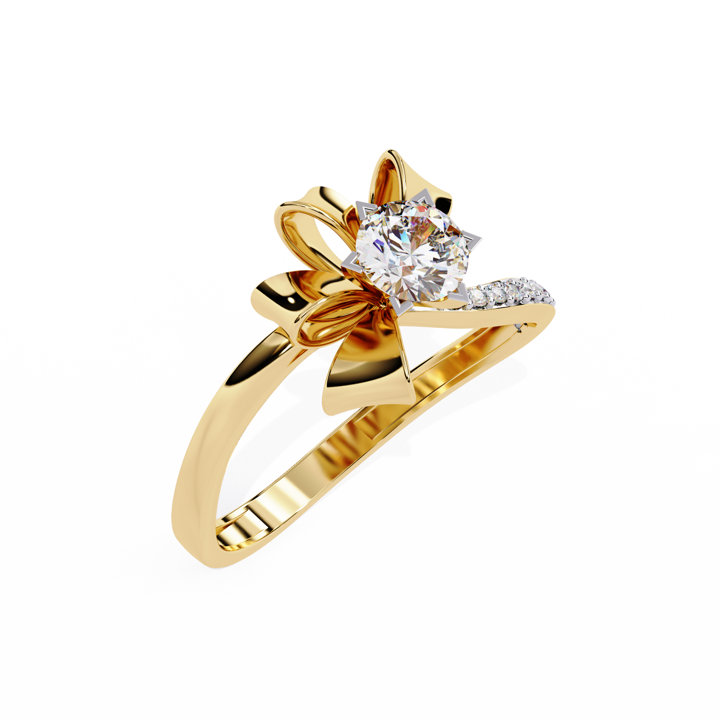 Silken Petals Solitaire Ring