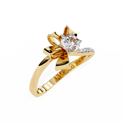Silken Petals Solitaire Ring