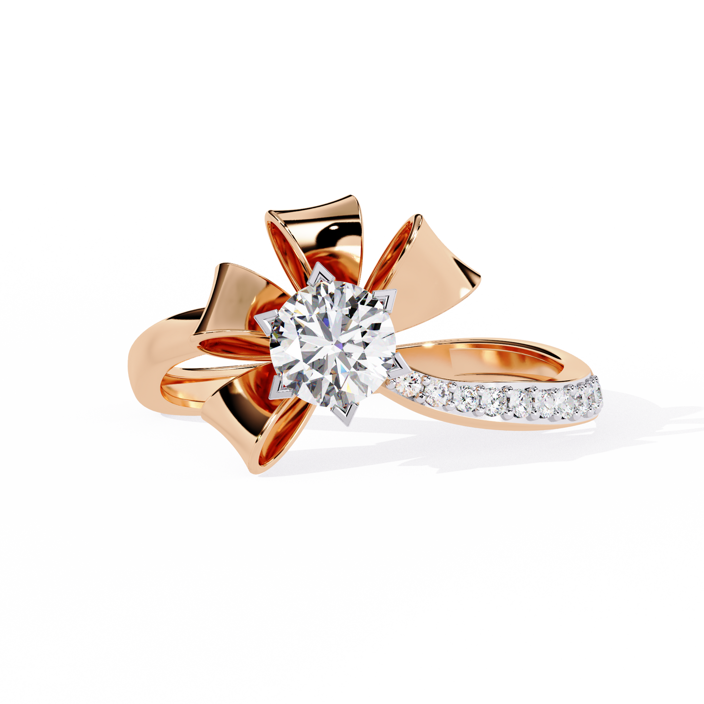 Silken Petals Solitaire Ring