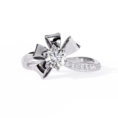 Silken Petals Solitaire Ring