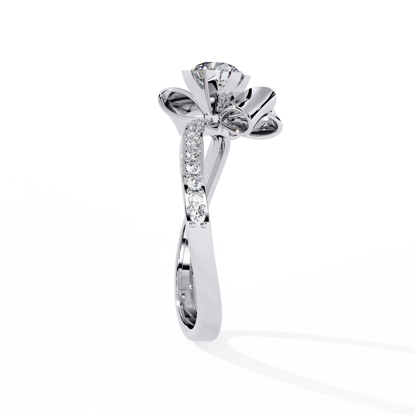 Silken Petals Solitaire Ring