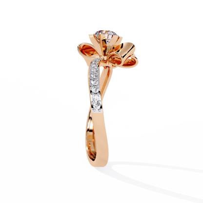 Silken Petals Solitaire Ring
