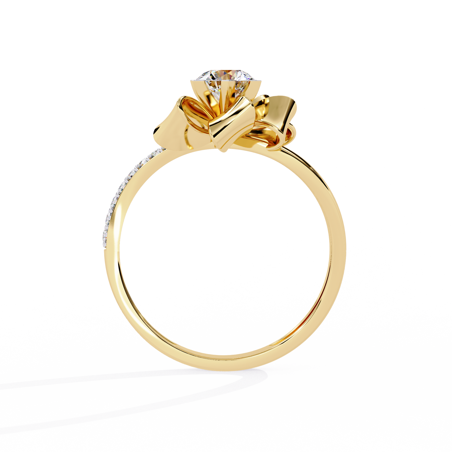 Silken Petals Solitaire Ring