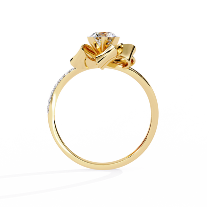 Silken Petals Solitaire Ring