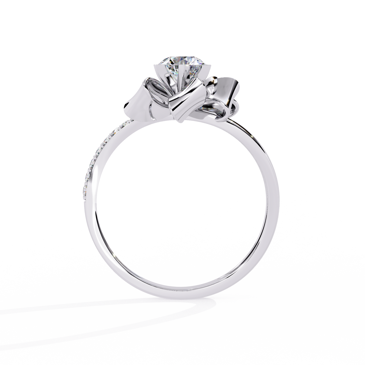 Silken Petals Solitaire Ring