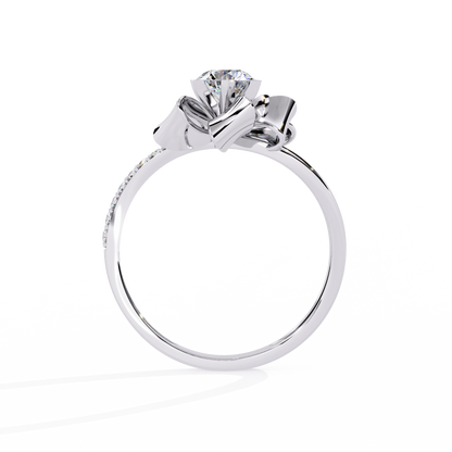 Silken Petals Solitaire Ring