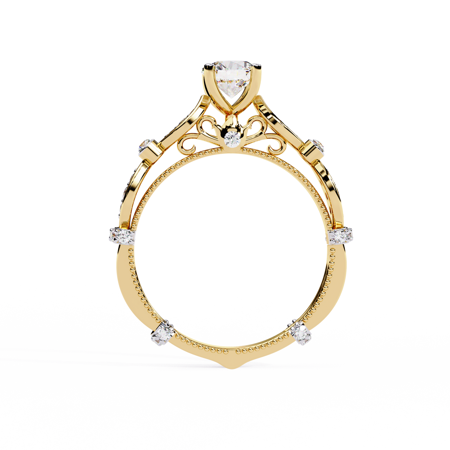 Victorian Bloom Solitaire Ring