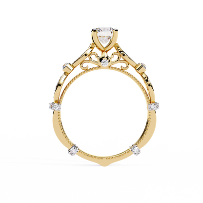 Victorian Bloom Solitaire Ring