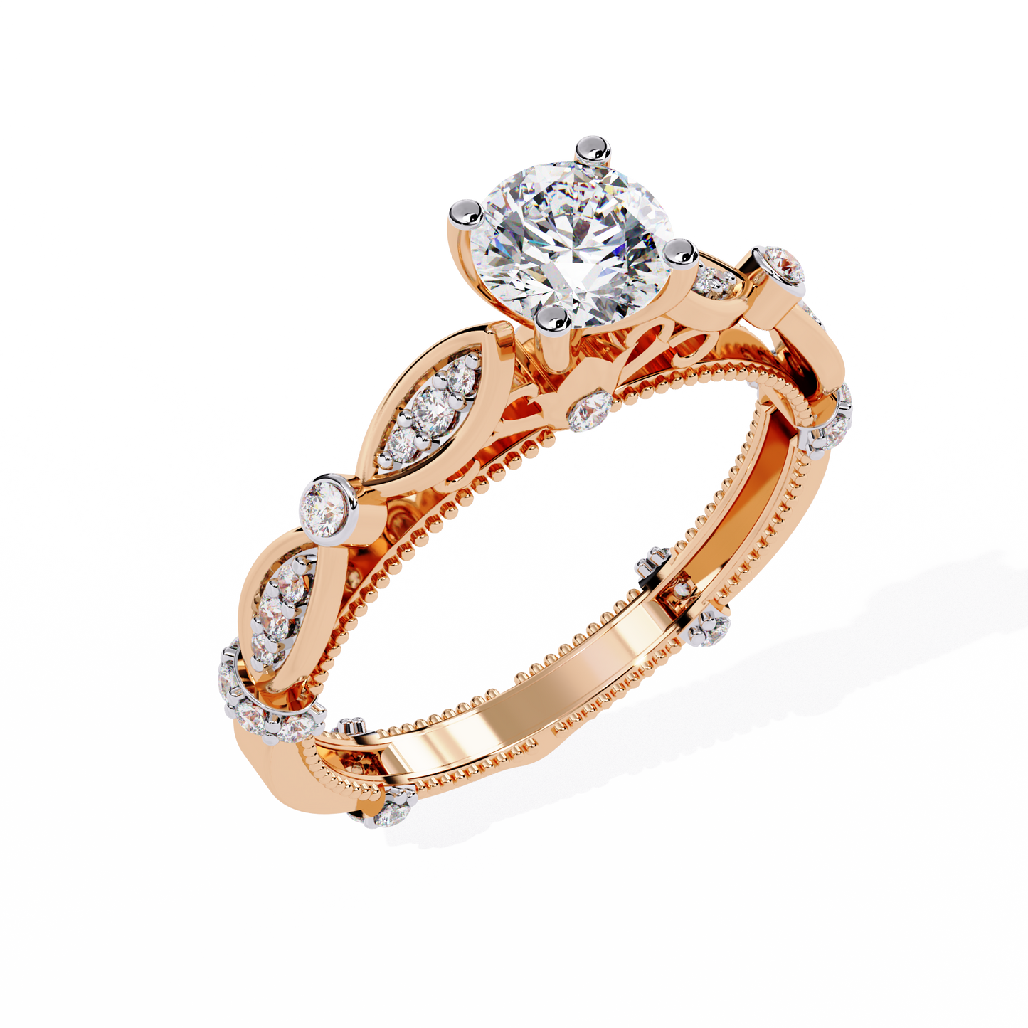 Victorian Bloom Solitaire Ring