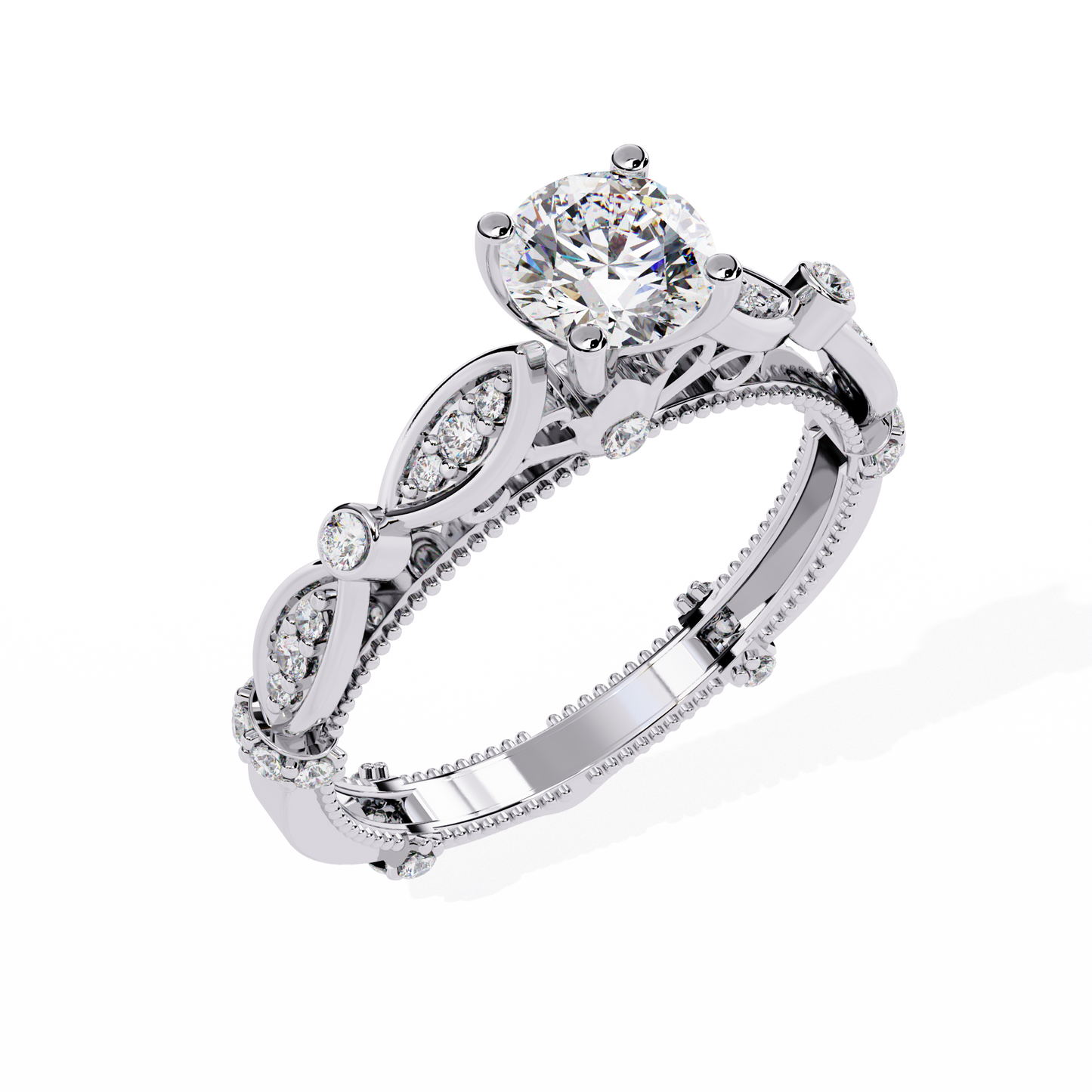 Victorian Bloom Solitaire Ring