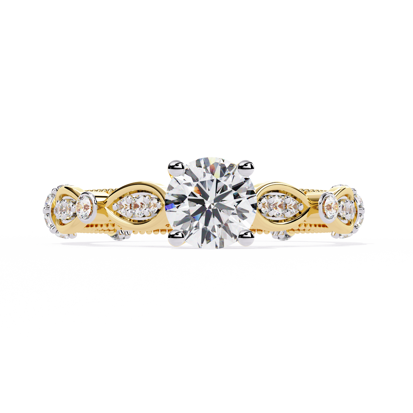 Victorian Bloom Solitaire Ring