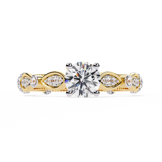 Victorian Bloom Solitaire Ring