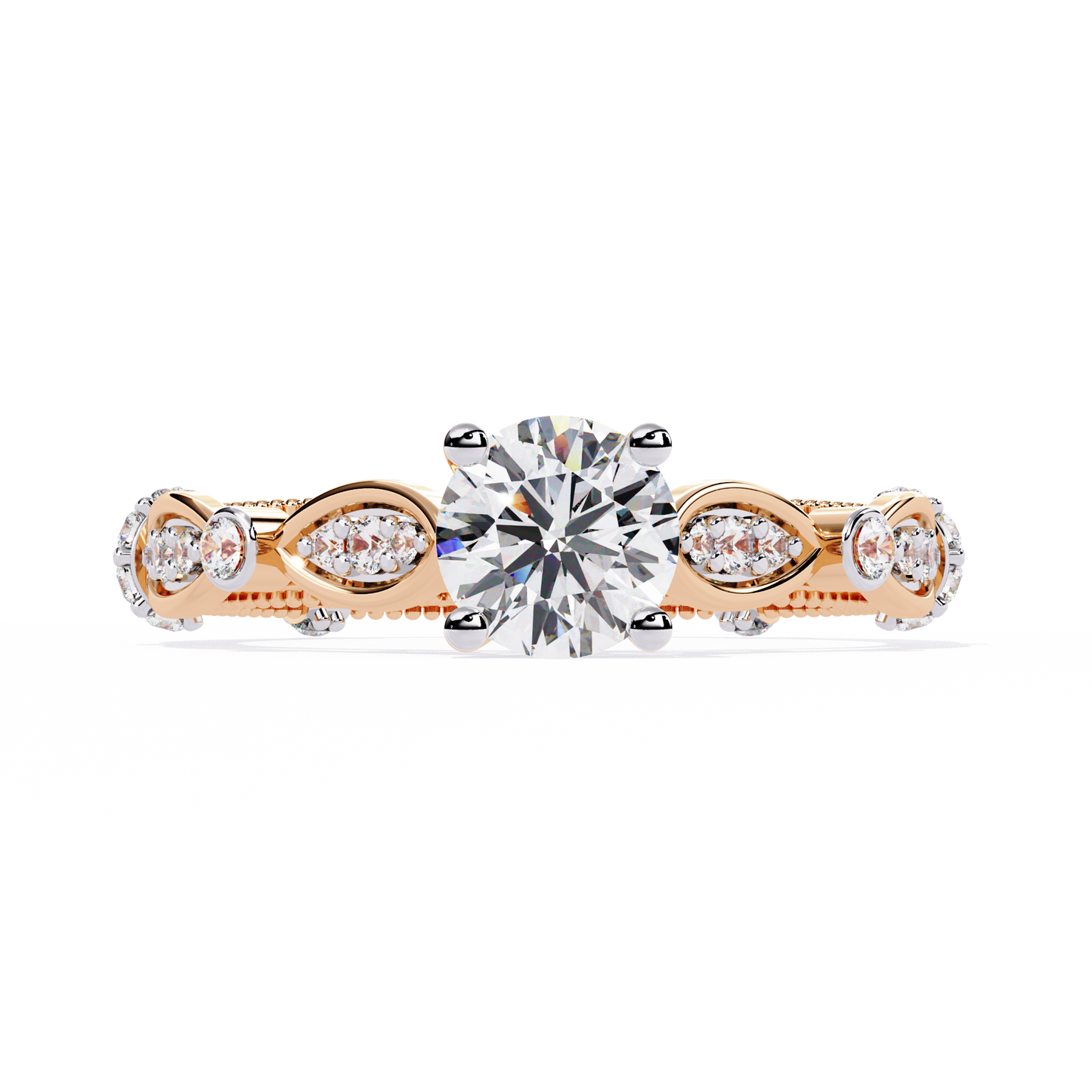Victorian Bloom Solitaire Ring