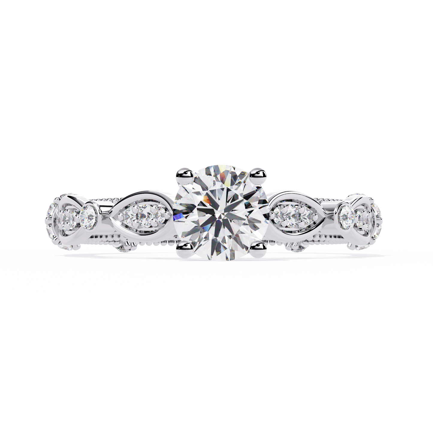 Victorian Bloom Solitaire Ring