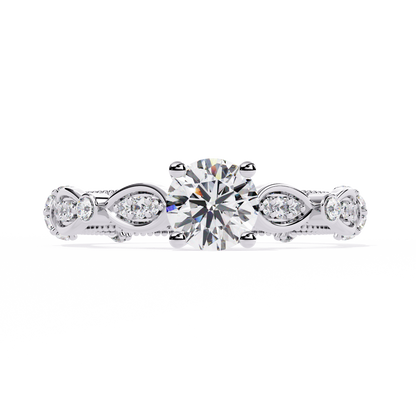 Victorian Bloom Solitaire Ring