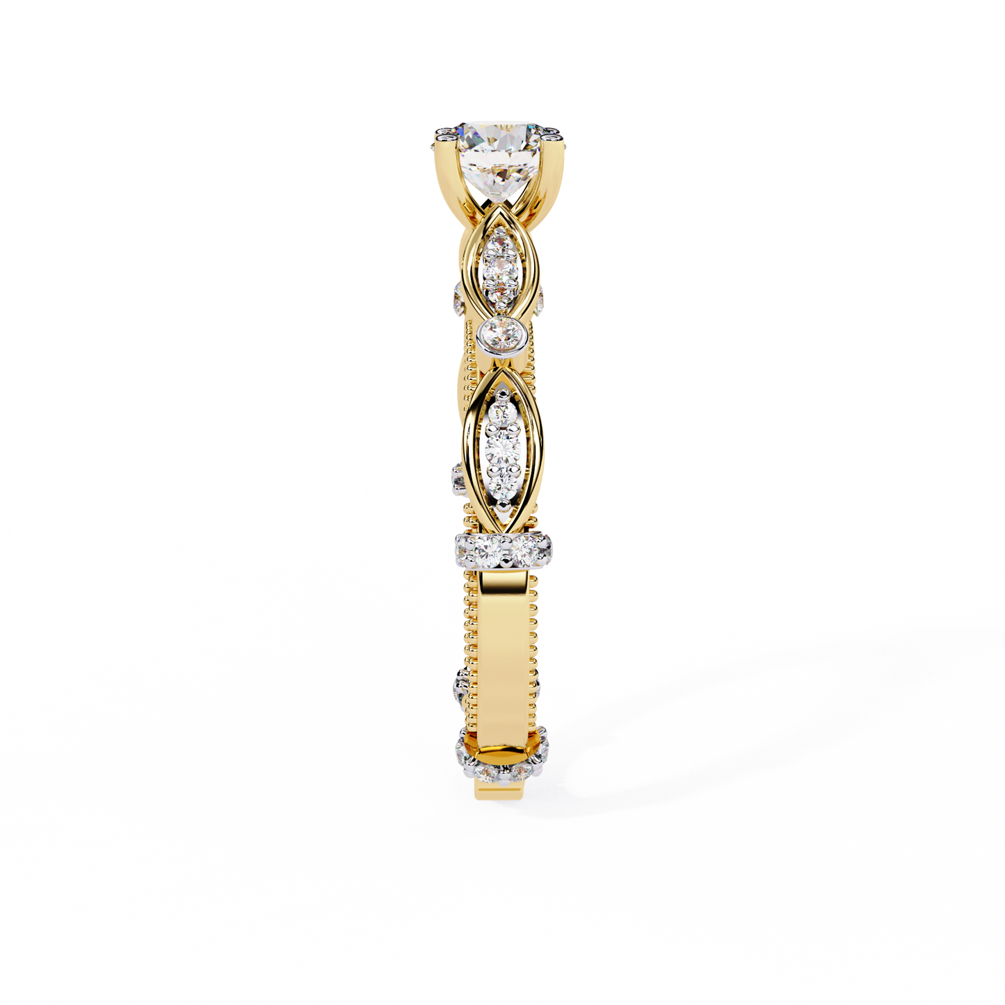 Victorian Bloom Solitaire Ring