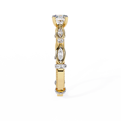 Victorian Bloom Solitaire Ring