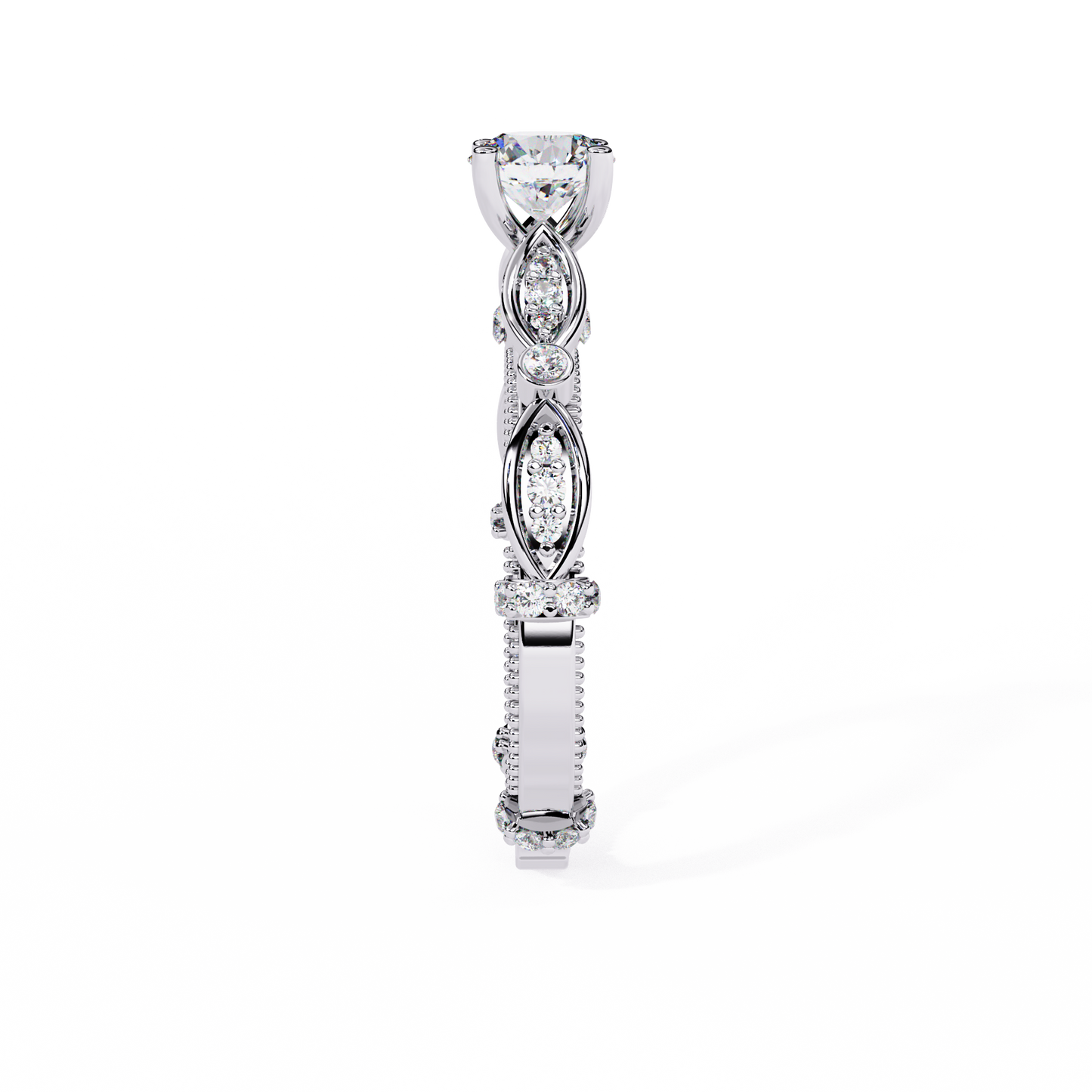 Victorian Bloom Solitaire Ring