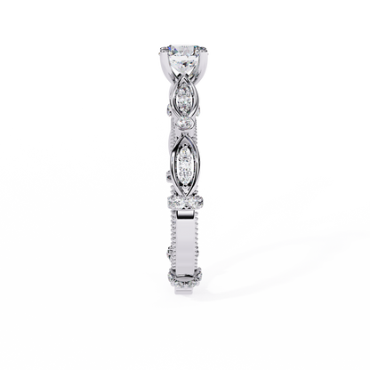 Victorian Bloom Solitaire Ring
