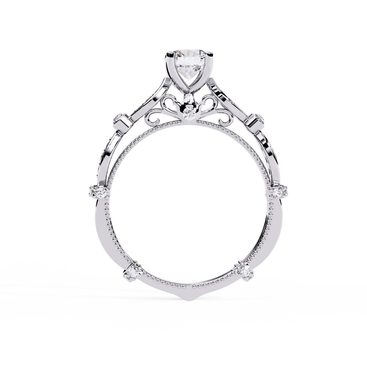 Victorian Bloom Solitaire Ring