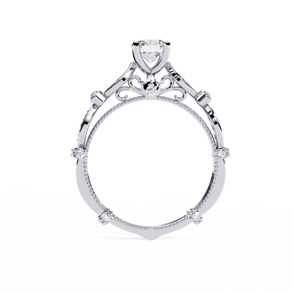 Victorian Bloom Solitaire Ring