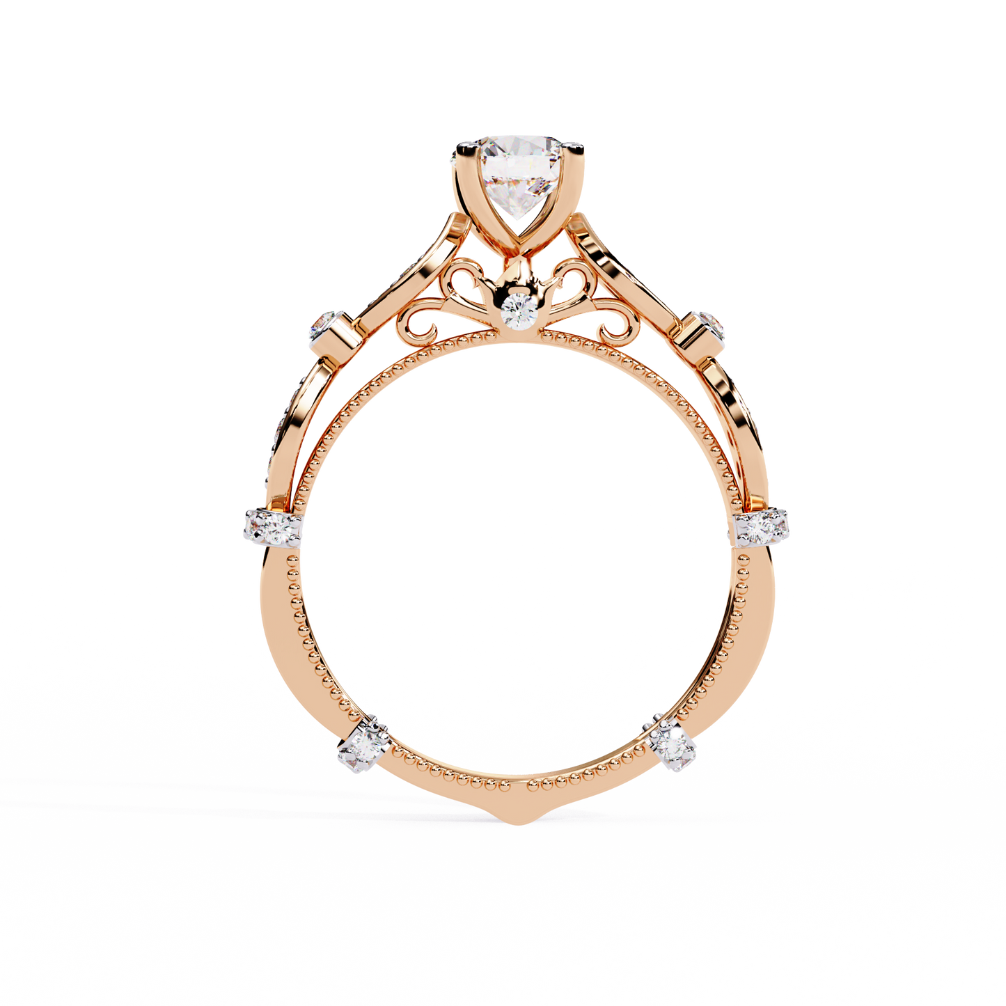 Victorian Bloom Solitaire Ring